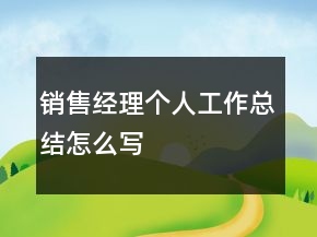销售经理个人工作总结怎么写