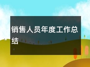 销售人员年度工作总结