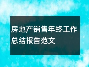 房地产销售年终工作总结报告范文