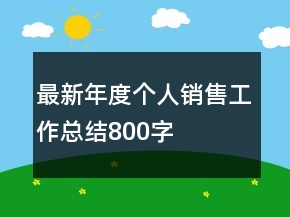 最新年度个人销售工作总结800字