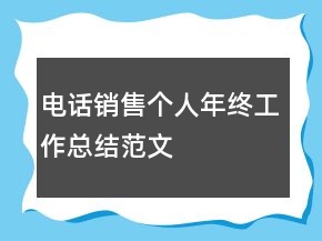 电话销售个人年终工作总结范文