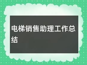 电梯销售助理工作总结