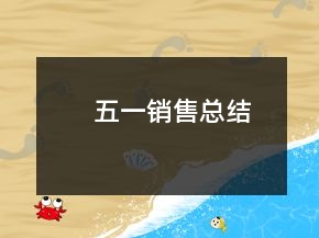 五一销售总结