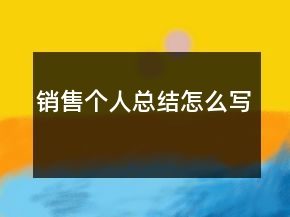销售个人总结怎么写