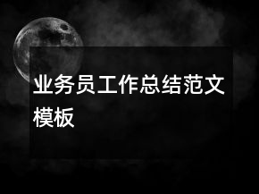 业务员工作总结范文模板