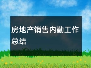 房地产销售内勤工作总结