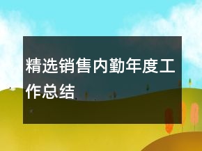 精选销售内勤年度工作总结