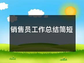 销售员工作总结简短