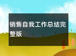销售自我工作总结完整版