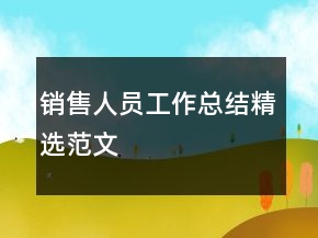 销售人员工作总结精选范文