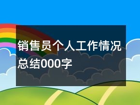 销售员个人工作情况总结000字