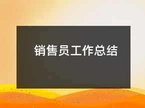 销售员工作总结