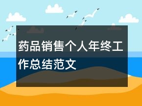 药品销售个人年终工作总结范文