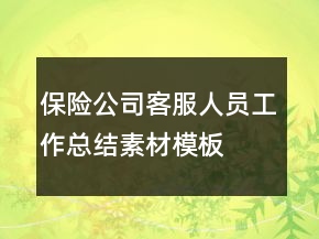保险公司客服人员工作总结素材模板