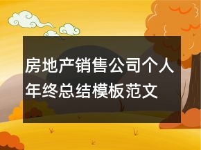 房地产销售公司个人年终总结模板范文精选