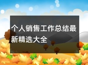 个人销售工作总结最新精选大全