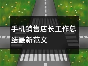 手机销售店长工作总结最新范文