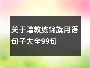 关于赠教练锦旗用语句子大全99句