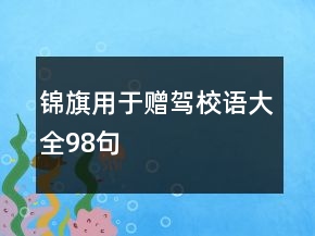 锦旗用于赠驾校语大全98句