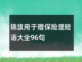 锦旗用于赠保险理赔语大全96句