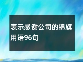 表示感谢公司的锦旗用语96句