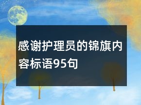 感谢护理员的锦旗内容标语95句