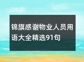 锦旗感谢物业人员用语大全精选91句