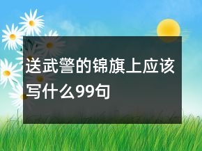 送武警的锦旗上应该写什么99句