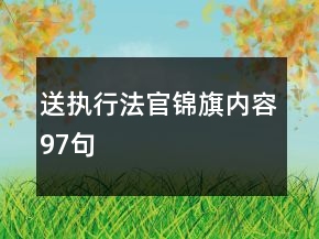 送执行法官锦旗内容97句