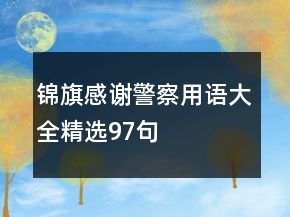 锦旗感谢警察用语大全精选97句