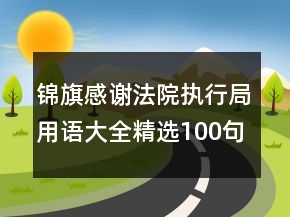 锦旗感谢法院执行局用语大全精选100句