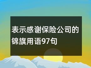 表示感谢保险公司的锦旗用语97句