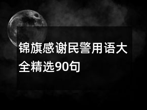 锦旗感谢民警用语大全精选90句