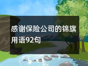 感谢保险公司的锦旗用语92句