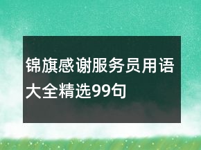 锦旗感谢服务员用语大全精选99句