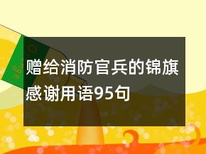赠给消防官兵的锦旗感谢用语95句