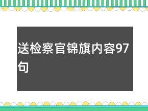 送检察官锦旗内容97句