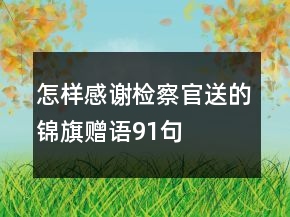 怎样感谢检察官送的锦旗赠语91句