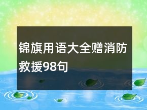 锦旗用语大全赠消防救援98句