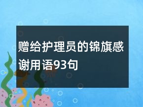 赠给护理员的锦旗感谢用语93句
