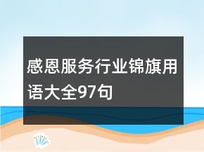 感恩服务行业锦旗用语大全97句