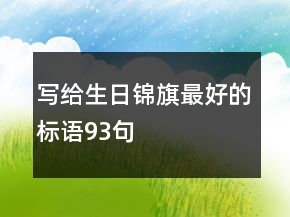 写给生日锦旗最好的标语93句