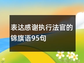 表达感谢执行法官的锦旗语95句