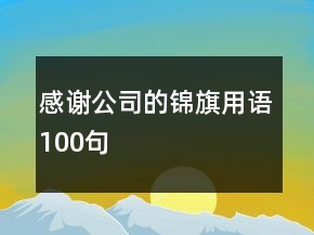 感谢公司的锦旗用语100句