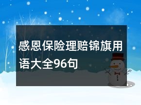 感恩保险理赔锦旗用语大全96句
