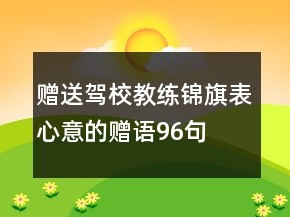赠送驾校教练锦旗表心意的赠语96句
