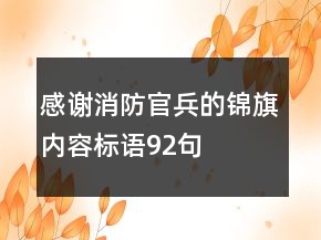 感谢消防官兵的锦旗内容标语92句