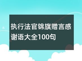 执行法官锦旗赠言感谢语大全100句