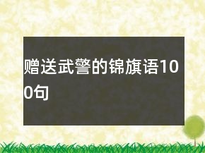 赠送武警的锦旗语100句