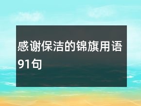 感谢保洁的锦旗用语91句